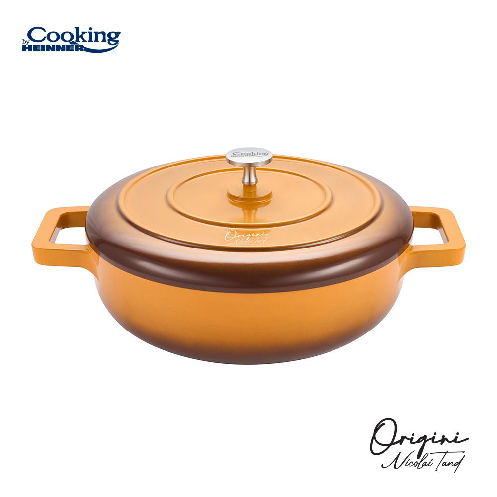 CRATITA ALUMINIU TURNAT + CAPAC 26x8 CM, 3.4L, NICOLAI TAND, ORIGINI, COOKING BY HEINNER